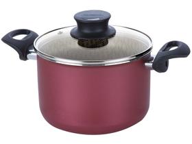 Caldeirão de Alumínio Tramontina Antiaderente - Vermelho 7,1L com Tampa 24cm Paris