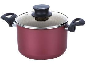 Caldeirão de Alumínio Tramontina Antiaderente - Vermelho 9,6L com Tampa 26cm Paris