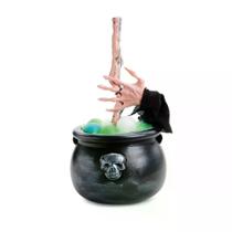 Caldeirao decorativo bruxa morgana som e movimento halloween