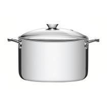 Caldeirão grano 24cm 5,8L totalmente polido brilho - com tampa de vidro