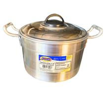 Caldeirão Panela 24 cm 6,5 Litros Resistente Multiuso Fácil de Limpar Caçarola Alumínio Polido JSD