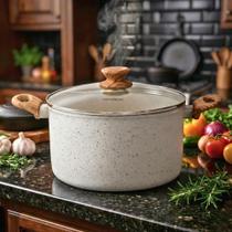 Caldeirão Panela Antiaderente Com Tampa 24cm Mármol Mimo Style Cook Fundo Triplo Indução Caldeirão Panela Antiaderente Com Tampa 24cm Mármol Mimo Style Cook Fundo Triplo Indução