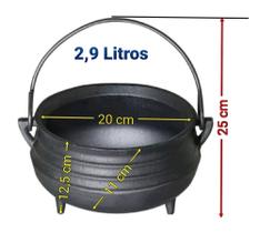 Caldeirão Panela Tripé Ferro Sem Tampa 2,9 Litros Postagem Rápida