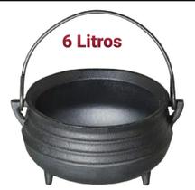 Caldeirão Panela Tripé Ferro Sem Tampa 6 Litros Postagem Rápida