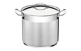 Caldeirao professional em aco inox fundo triplo com tampa e alcas 24 cm 9,6 l tramontina