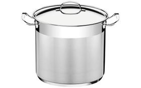 Caldeirao professional em aco inox fundo triplo com tampa e alcas 28 cm 15,7 l tramontina