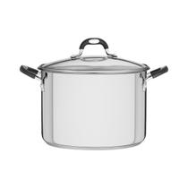 Caldeirão Silicone em Aço Inox com Fundo Triplo com Tampa de Vidro 28 cm 11,4 L Tramontina Astro