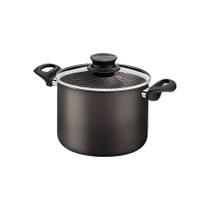 Caldeirão Tramontina Paris Antiaderente Starflon Max Chumbo com Tampa de Vidro 28 cm 11,8 L