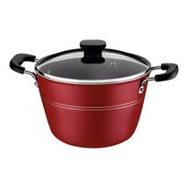 Caldeirão Tramontina Sicília Vermelho com Tampa de Vidro 24 cm 5,7 L