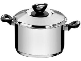 Caldeirão Tramontina Solar Baquelite em Aço Inox Fundo Triplo com Tampa Alças de Baquelite 24 cm 7,8 Caldeirão Tramontina Solar Baquelite em Aço Inox Fundo Triplo com Tampa Alças de Baquelite 24 cm 7,8