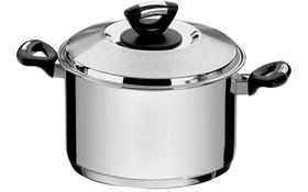 Caldeirão Tramontina Solar Baquelite em Aço Inox Fundo Triplo com Tampa Alças de Baquelite 28 cm 11,