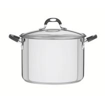 Caldeirão Tramontina Solar Silicone em Aço Inox com Fundo Triplo com Tampa de Vidro 28 cm 11,9 L 62125280