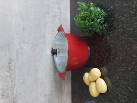 Caldeirão usinado com tampa de vidro Ø24 cm