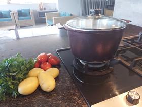 Caldeirão usinado e tampa de vidro Ø16 cm