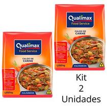 Caldo De Carne Qualimax Em Pó Em 2 Un Pacote De 1,01Kg Para Hotel Pousada Rende 50 Litros