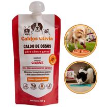 Caldos de Ossos Olívia Sabor Carne Líquido para Cachorro e Gatos 250g