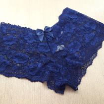 Caleçon em Renda Sedosa Cor:Azul MarinhoTamanho:P