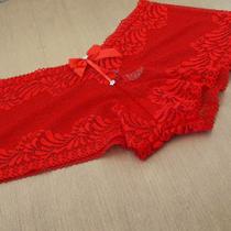 Caleçon shortinho cueca feminina em renda transpartente sensual - Calcinha Camille