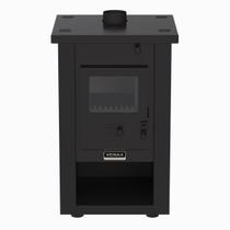 Calefator a Lenha Pyron Dupla Combustao Preto Fosco