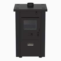 Calefator a Lenha Venax Vulcano Dupla Combustão Preto Fosco