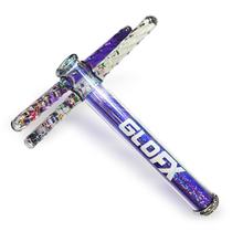 Caleidoscópio GloFX Liquid X 7,5 polegadas roxo com varinhas de glitter