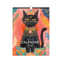 Calendário Abstrato De Gatos 2026 Com 12 Designs Diferentes, Calendário De Parede Para Amantes De