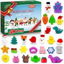 Calendário advento 2022, 48 Pcs Mochi Squishy Brinquedos para Crianças, 24 Dias Presente de Contagem Regressiva de Natal para Criança, Animais Bonitos Alívio Brinquedos de Estresse para Meninas Meninos
