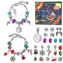 Calendário advento 2022 Meninas Zodíaco Constellation Bracelet Kit, 24 Dias Calendário do Advento de Natal com 2 conjuntos de pulseiras DIY, Presentes de Horóscopo para Meninas Adolescentes Adultos De 5 a 18 anos (Virgem) - RIYA