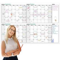 Calendário apagável a seco BooQool Large de 4 meses 52x36 cm com adesivos Calendário apagável a seco BooQool Large de 4 meses 52x36 cm com adesivos