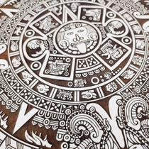 Calendário Asteca Decorativo Em Mdf 30 Cm Branco F031