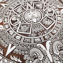 Calendário Asteca Decorativo Em MDF 30 cm Branco