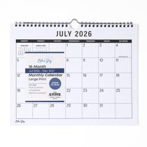 Calendário Blue Sky 2026-2027 Impressão Grande 18 Meses 28x22 cm