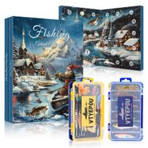 Calendário de advento de pesca VTYEPOU para homens adultos com iscas e caixa de equipamento Calendário de advento de pesca VTYEPOU para homens adultos com iscas e caixa de equipamento