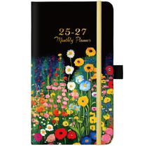 Calendário de bolso Lortarl 2025-2027 com bolso interno 3,8 x 6,4 polegadas