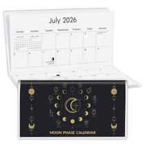 Calendário de bolso Zuozee 2024-2026 com capa de PVC, fase lunar Calendário de bolso Zuozee 2024-2026 com capa de PVC, fase lunar