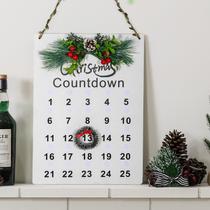 Calendário de contagem regressiva de Natal Blevla Wooden Wrown LED Light