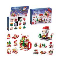 Calendário De Contagem Regressiva De Natal Com Blocos De Montar, Conjunto De Elfos, Renas, Casa Do