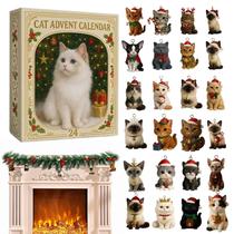 Calendário De Contagem Regressiva De Natal Com Gato Fofo, Ornamento Artístico De Acrílico 2D Para