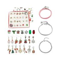 Calendário De Contagem Regressiva De Natal: Kit Caixa Surpresa Com 24 Berloques, Pulseira DIY E Calendário De Contagem Regressiva De Natal: Kit Caixa Surpresa Com 24 Berloques, Pulseira DIY E