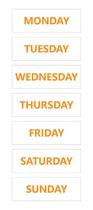 Calendário de Ímãs com Dias da Semana - Design Laranja Invertido (7 Unidades) Calendário de Ímãs com Dias da Semana - Design Laranja Invertido (7 Unidades)