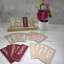 Calendário de Madeira Permanente Mesa Decorativa para Home Office Escritório Ambiente Criativo Elegante Charmoso