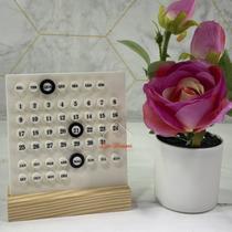 Calendário de Madeira Permanente Mesa Decorativa para Home Office Escritório Ambiente Criativo Elegante Charmoso