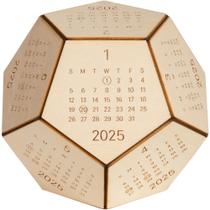 Calendário de mesa Bobby Creativity Wood Dodecahedron 2025 Calendário de mesa Bobby Creativity Wood Dodecahedron 2025