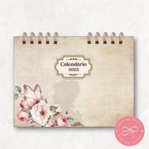 Calendário de Mesa Horizontal 2025 15x21cm (A5) - Produto Artesanal Calendário de Mesa Horizontal 2025 15x21cm (A5) - Produto Artesanal