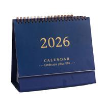 Calendário De Mesa Mini 2025-2026, Planejador Portátil Com Espiral Grossa Para Uso Em Mesa Ou