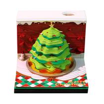 Calendário de mesa OKYUK 2025 3D Art com luz LED e bloco de notas