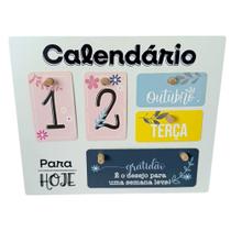 Calendário de Mesa Permanente Ajustável Com Plaquinhas para Montar Perpétuo Branco