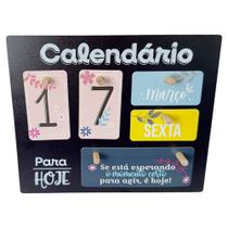 Calendário de Mesa Permanente Ajustável Com Plaquinhas para Montar Perpétuo Preto