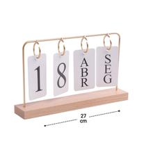 Calendário de Mesa Permanente De Madeira