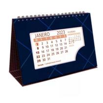Calendario de mesa quadriculado azul